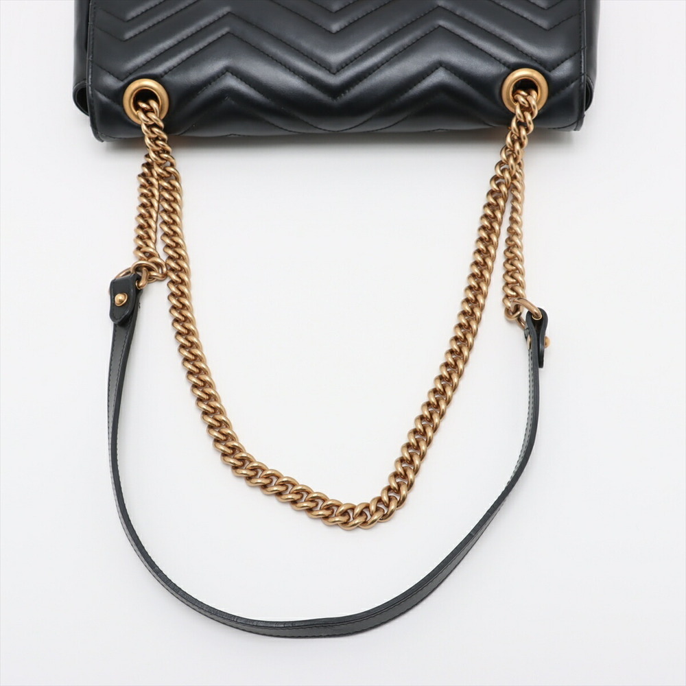 Gucci GG Marmont Leather Chain Shoulder Bag Black - Picture 5 of 8